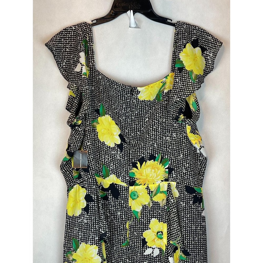 16 INC Women's Cold Shoulder Floral MIDI Dress - Picture 5 of 10
